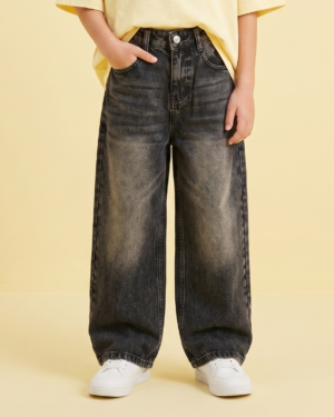 Washed Black Baggy Denim Pants